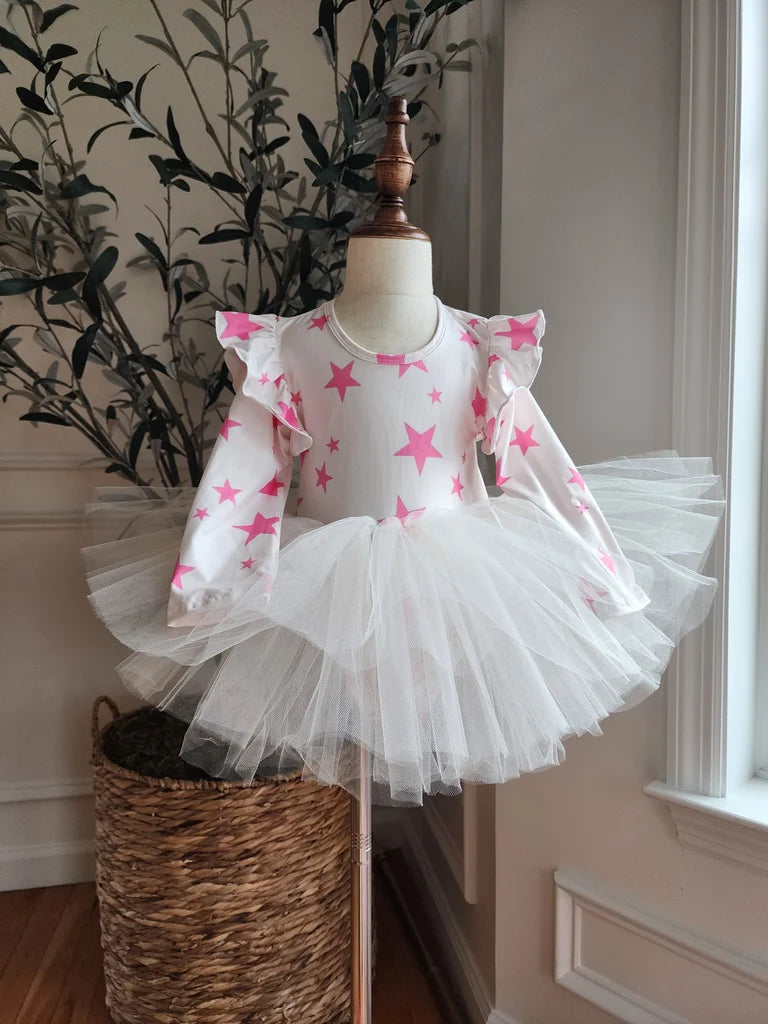 Cream tutu with pink stars Cream tutu with pink stars