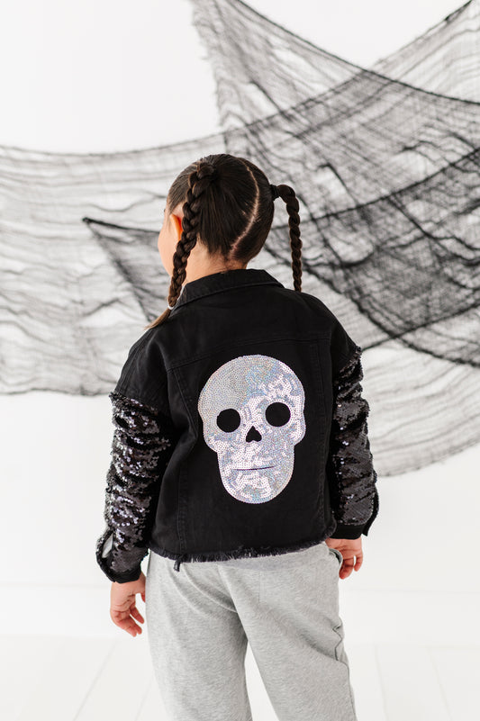 Black Denim Skull Jacket