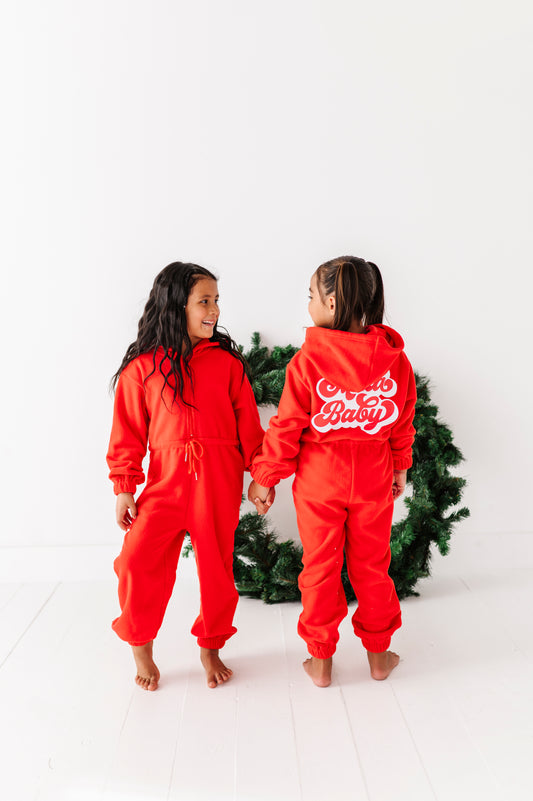 Red Santa Baby jump suit