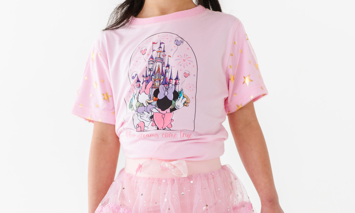 Pink & gold star tee