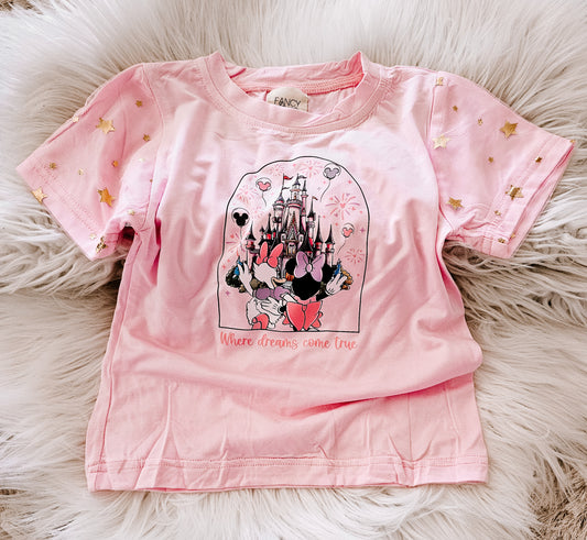 Pink & gold star tee