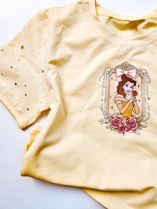 Pale Yellow & Silver star tee