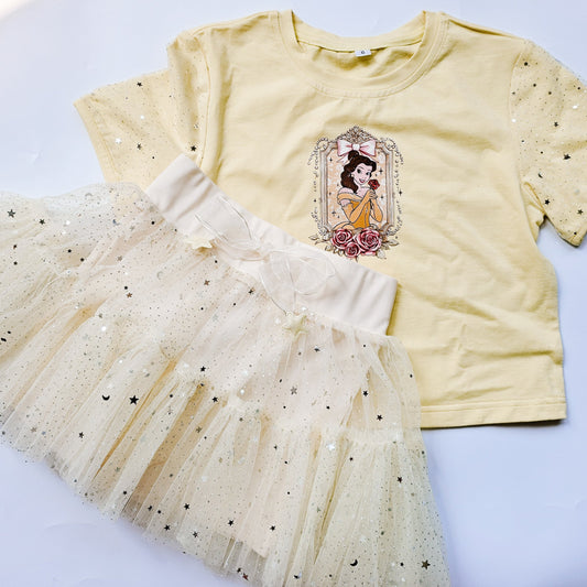 Pale Yellow Fancy Skort