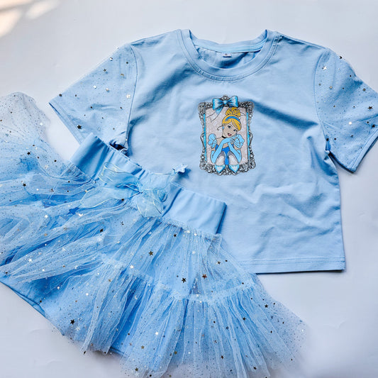 Baby Blue & Silver star tee