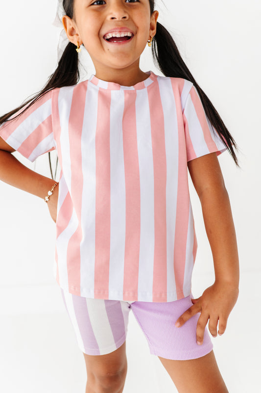 Pink striped tshirt