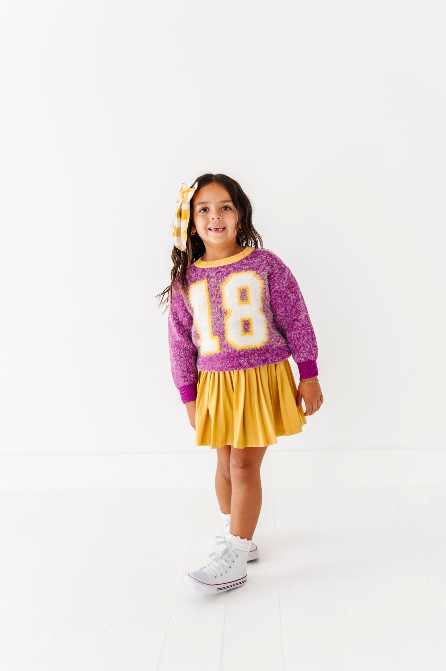 Fuzzy 18 jersey sweater