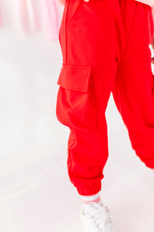 Red cargo pant
