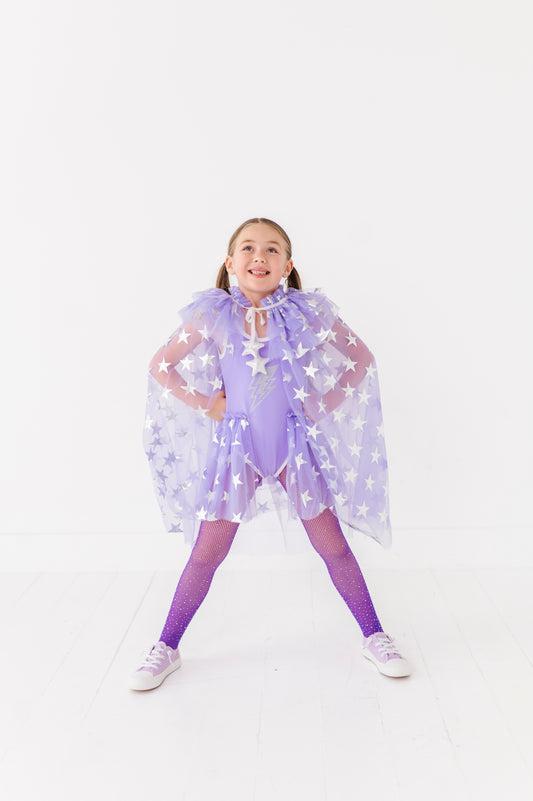 Fancy purple super hero costume