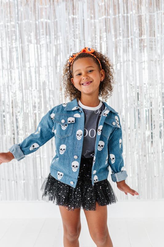 Denim skull jacket