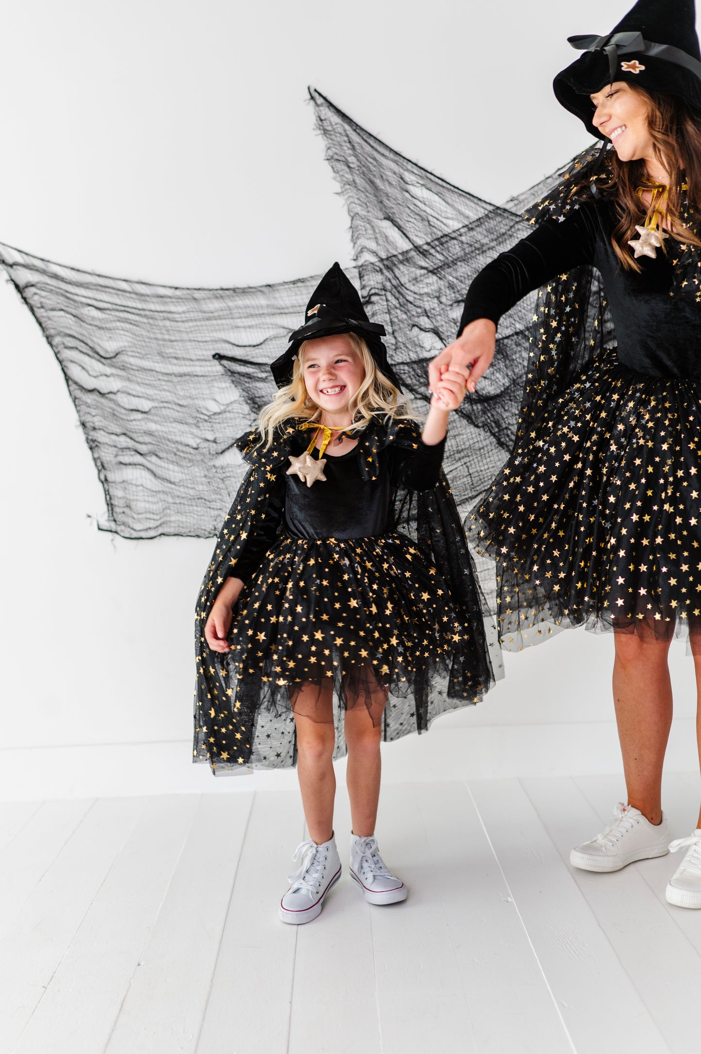 Womens Black whimsical witch