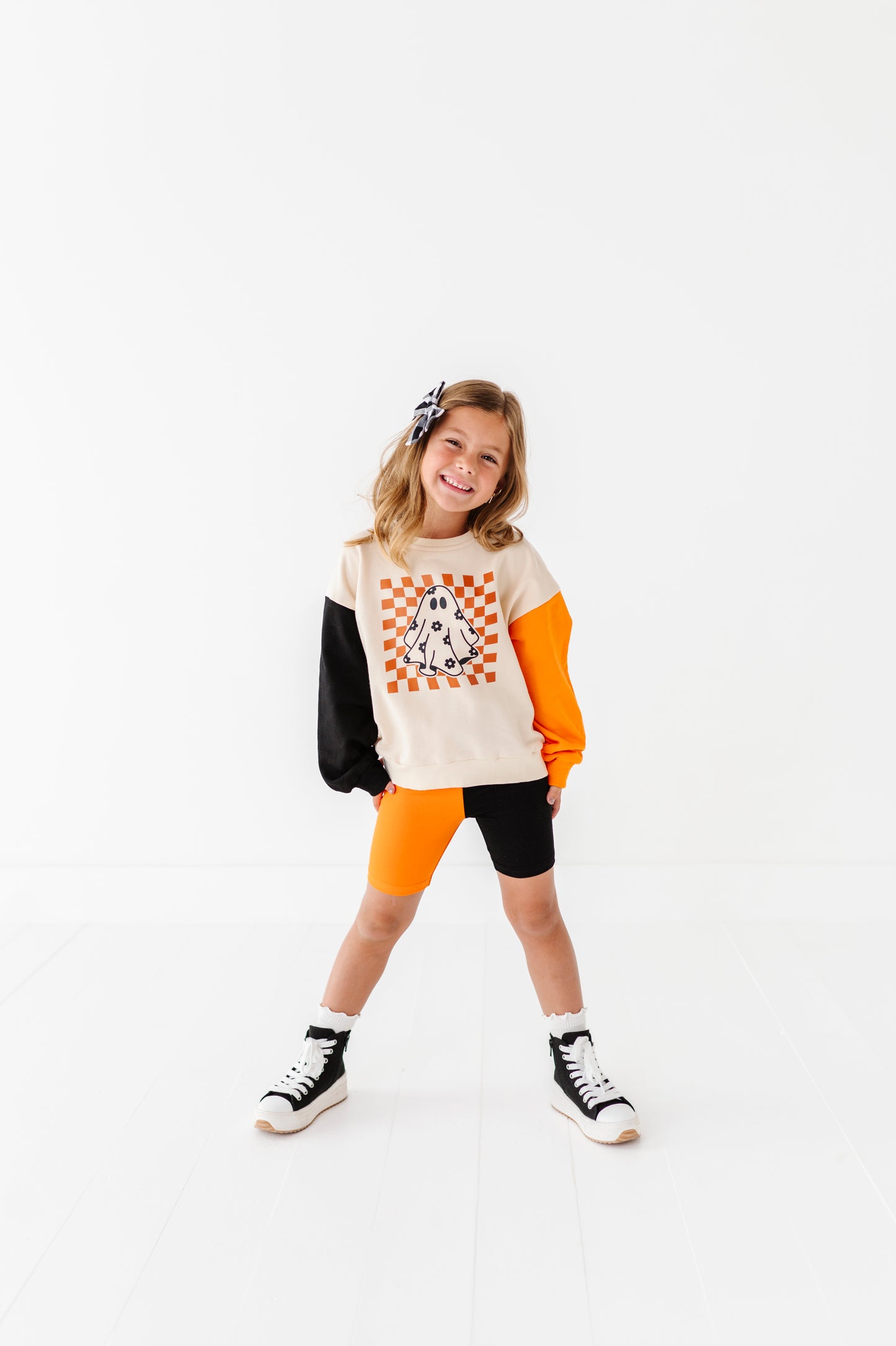 Checkered Ghost Bike Shorts Set