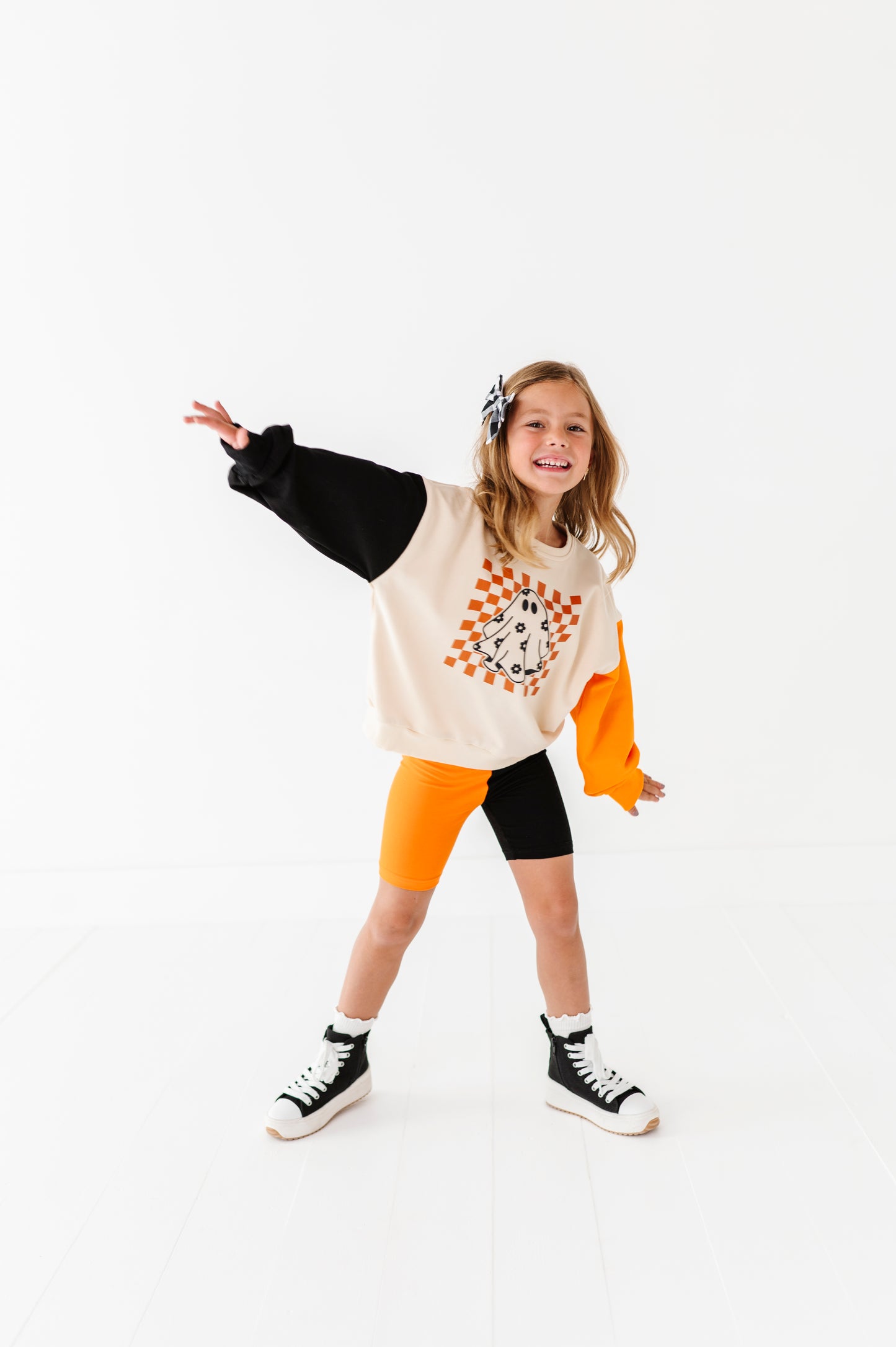 Checkered Ghost Bike Shorts Set