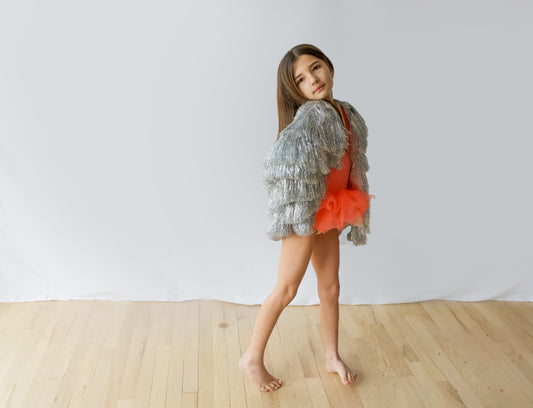 Silver fringe tinsel jacket