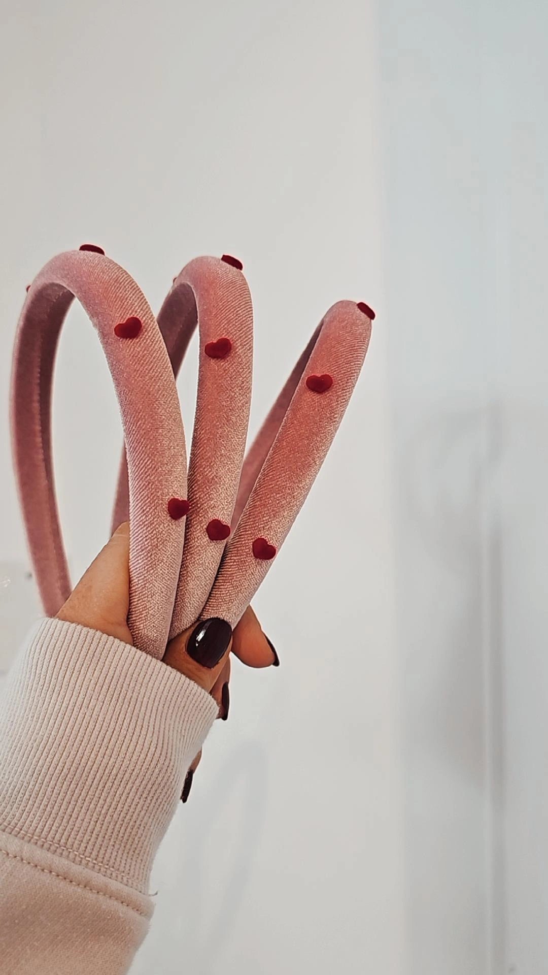 Red heart & pink headband