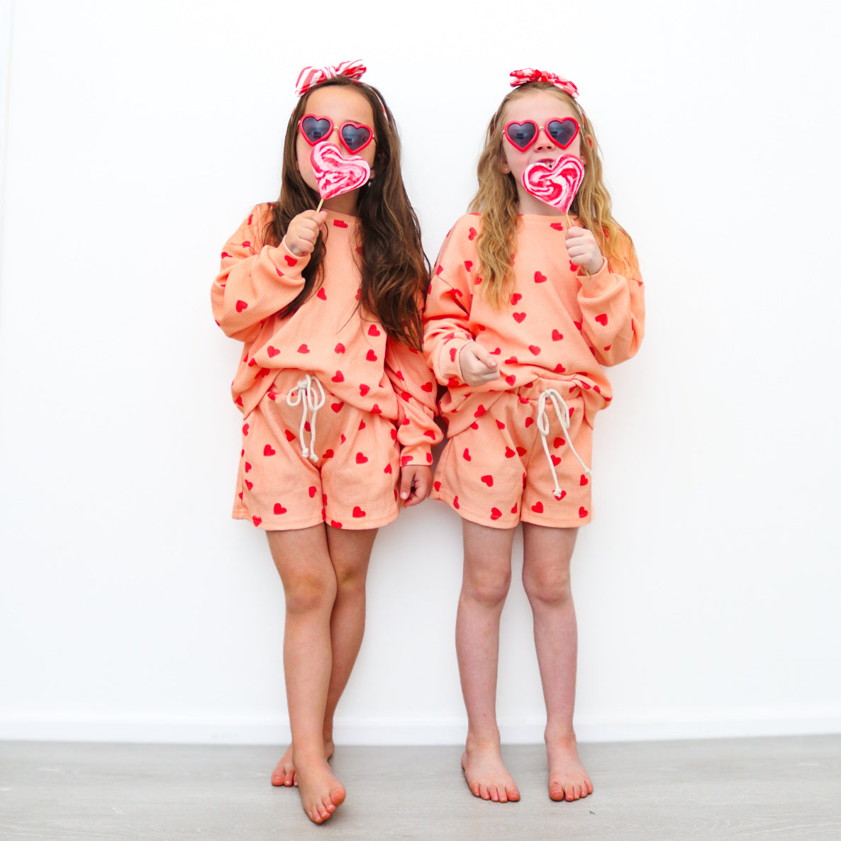Red hearts- Waffle Lounge Set