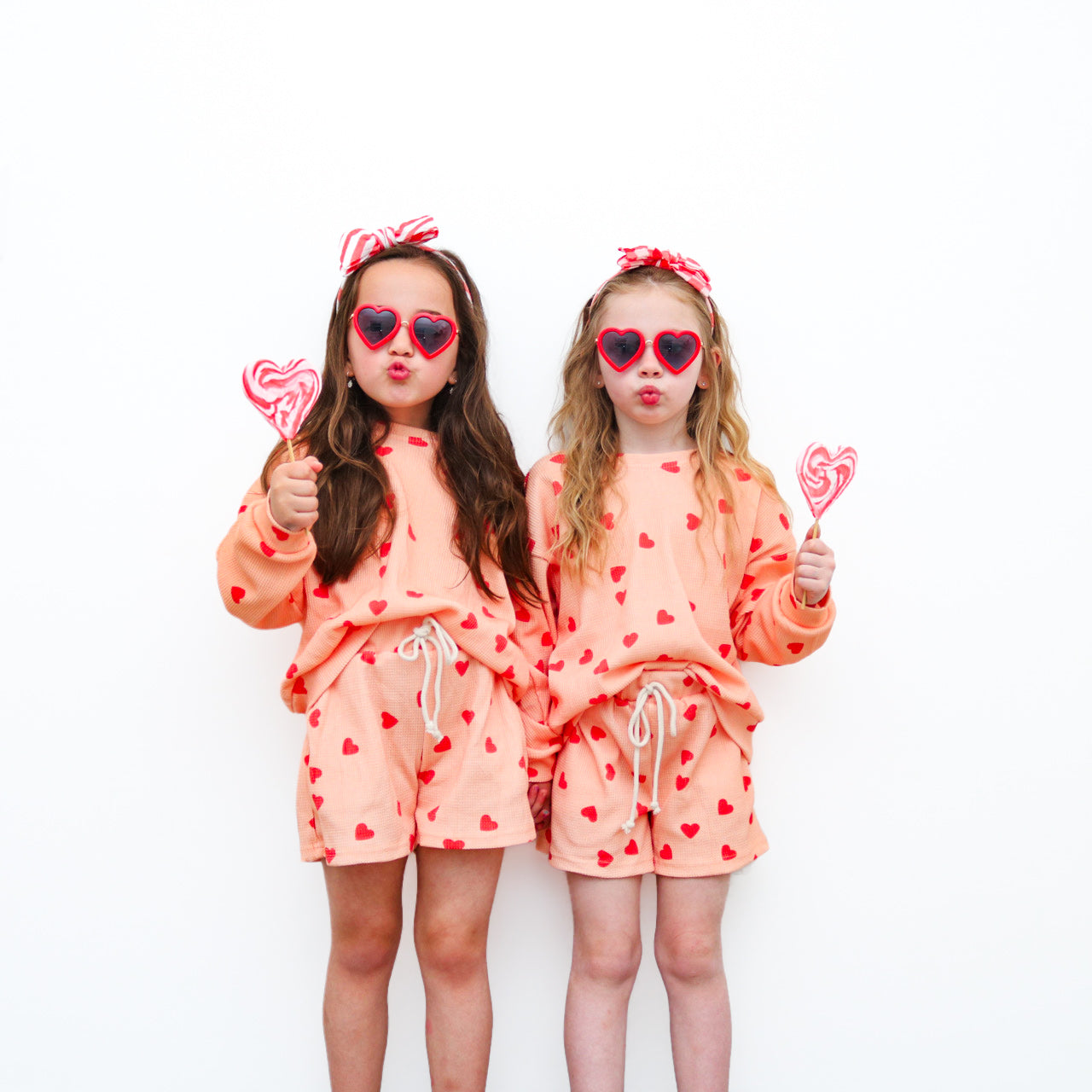Red hearts- Waffle Lounge Set