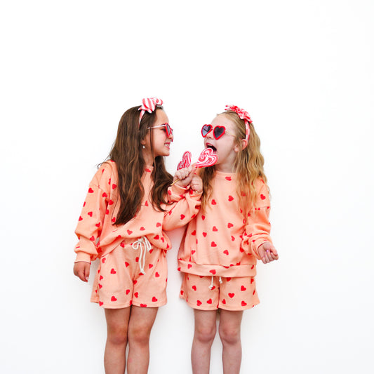 Red hearts- Waffle Lounge Set