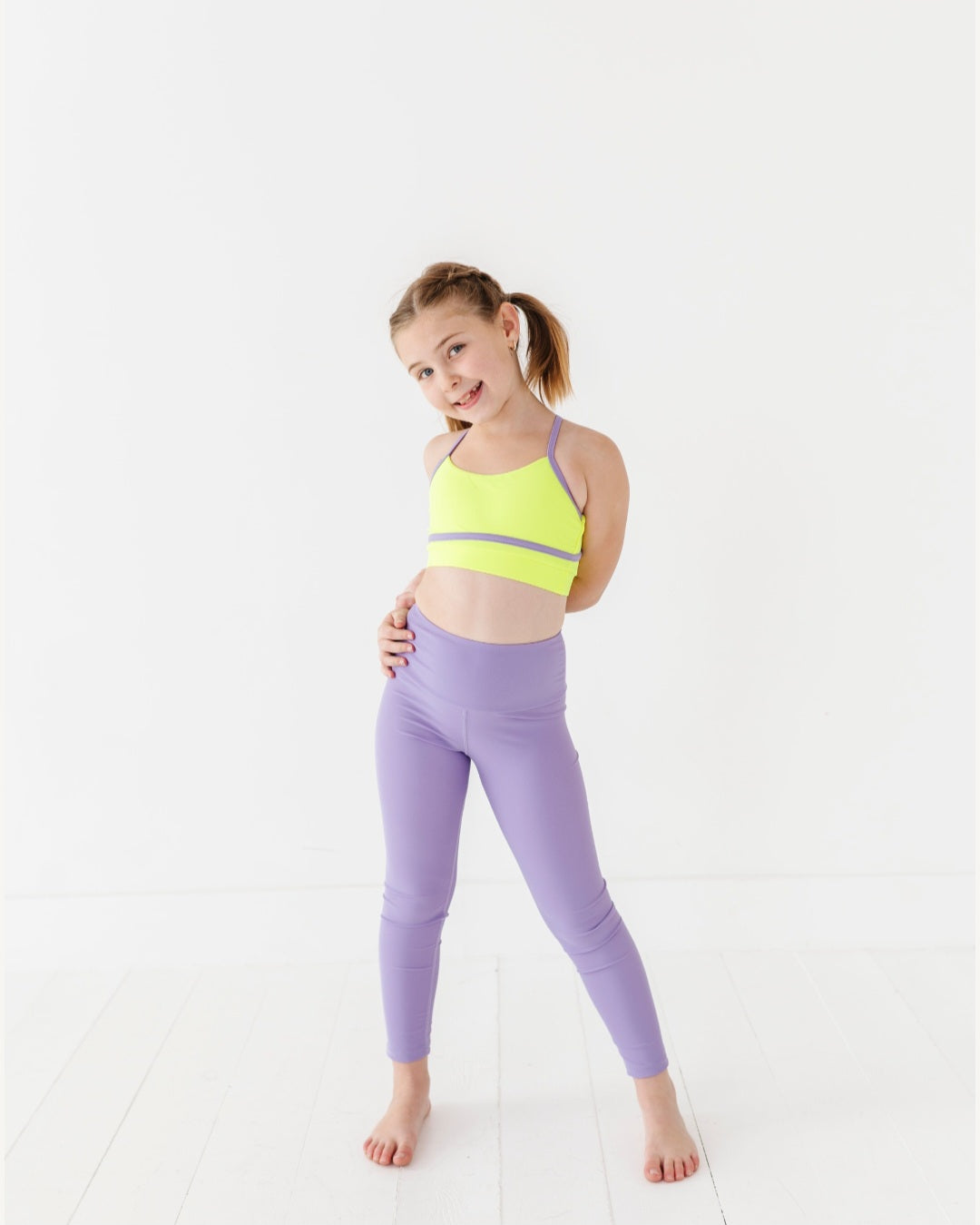 Athletic set- purple & neon green