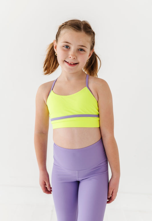 Athletic set- purple & neon green