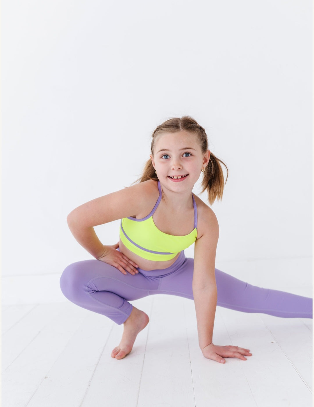Athletic set- purple & neon green