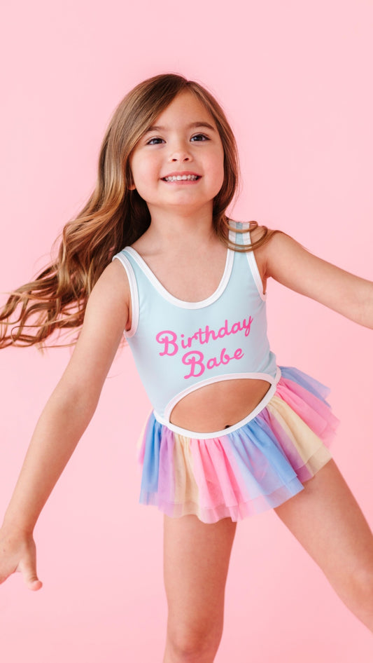 Birthday Babe One piece Swim