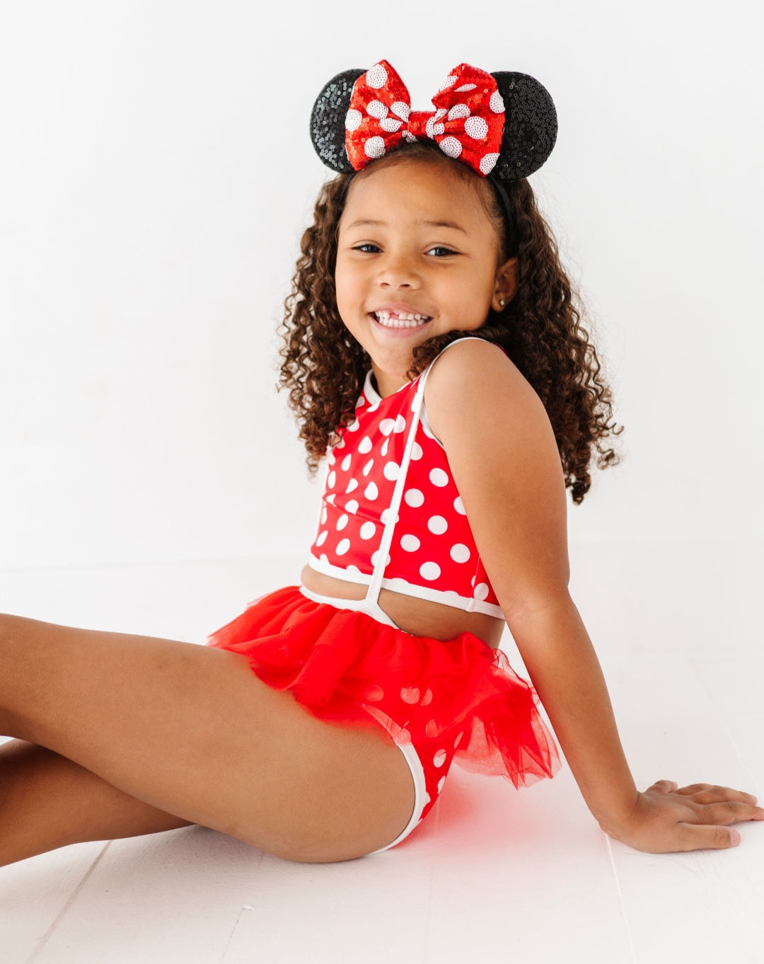 Red & white polka dot swimsuit