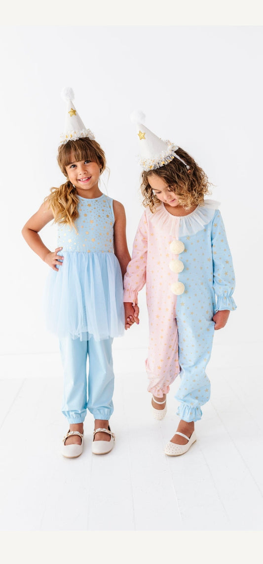 Pink & blue clown costume