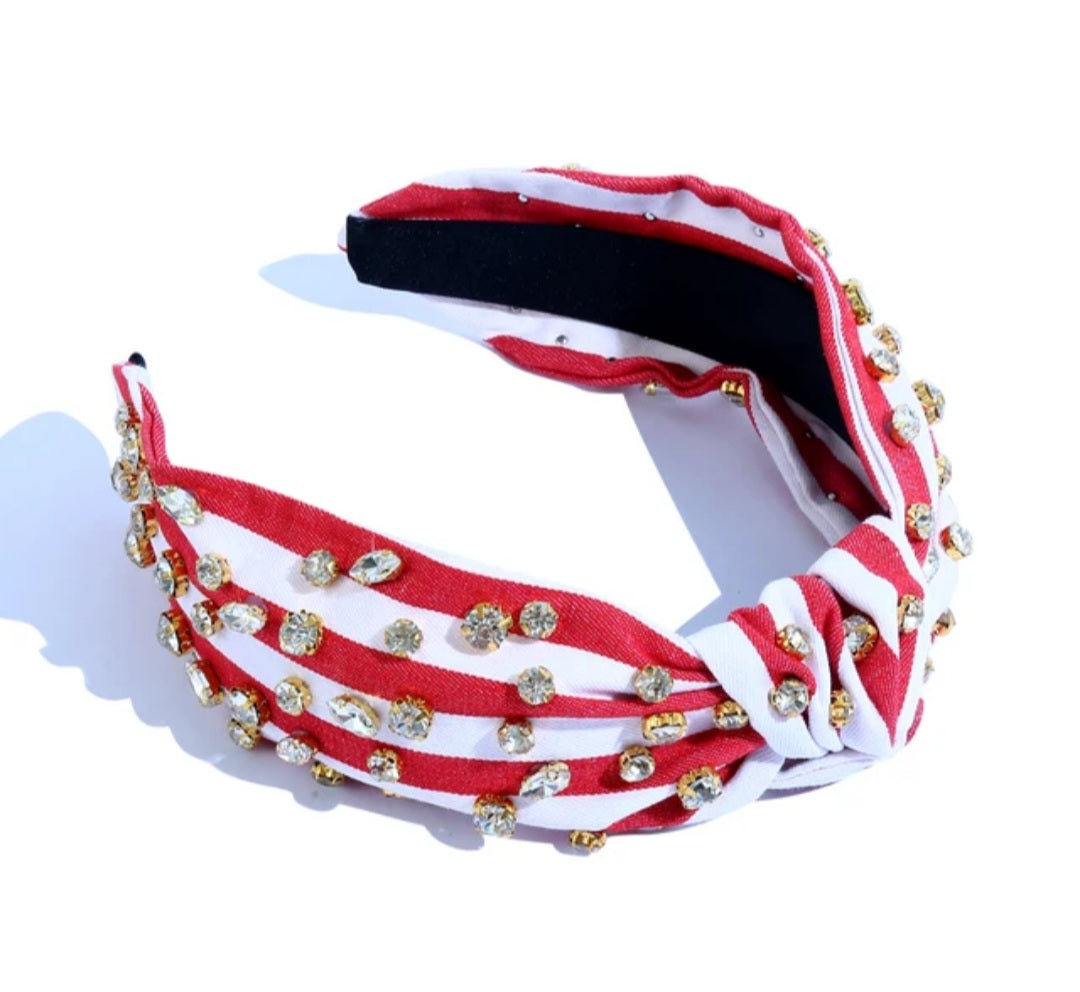 Red & white gem headband