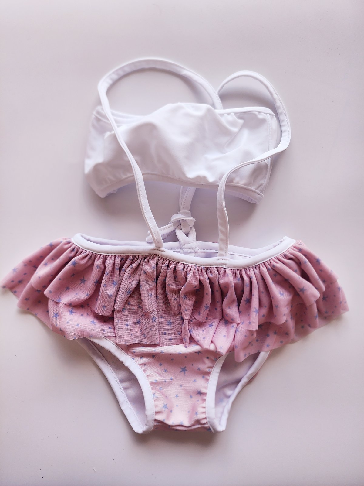 Pink with blue stars suspender swim