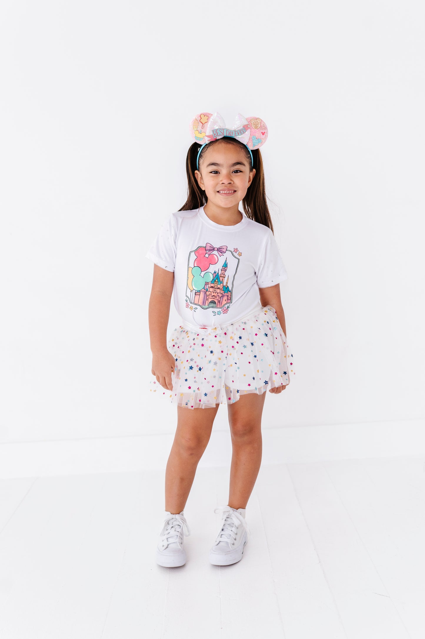 Magical white & silver star tee