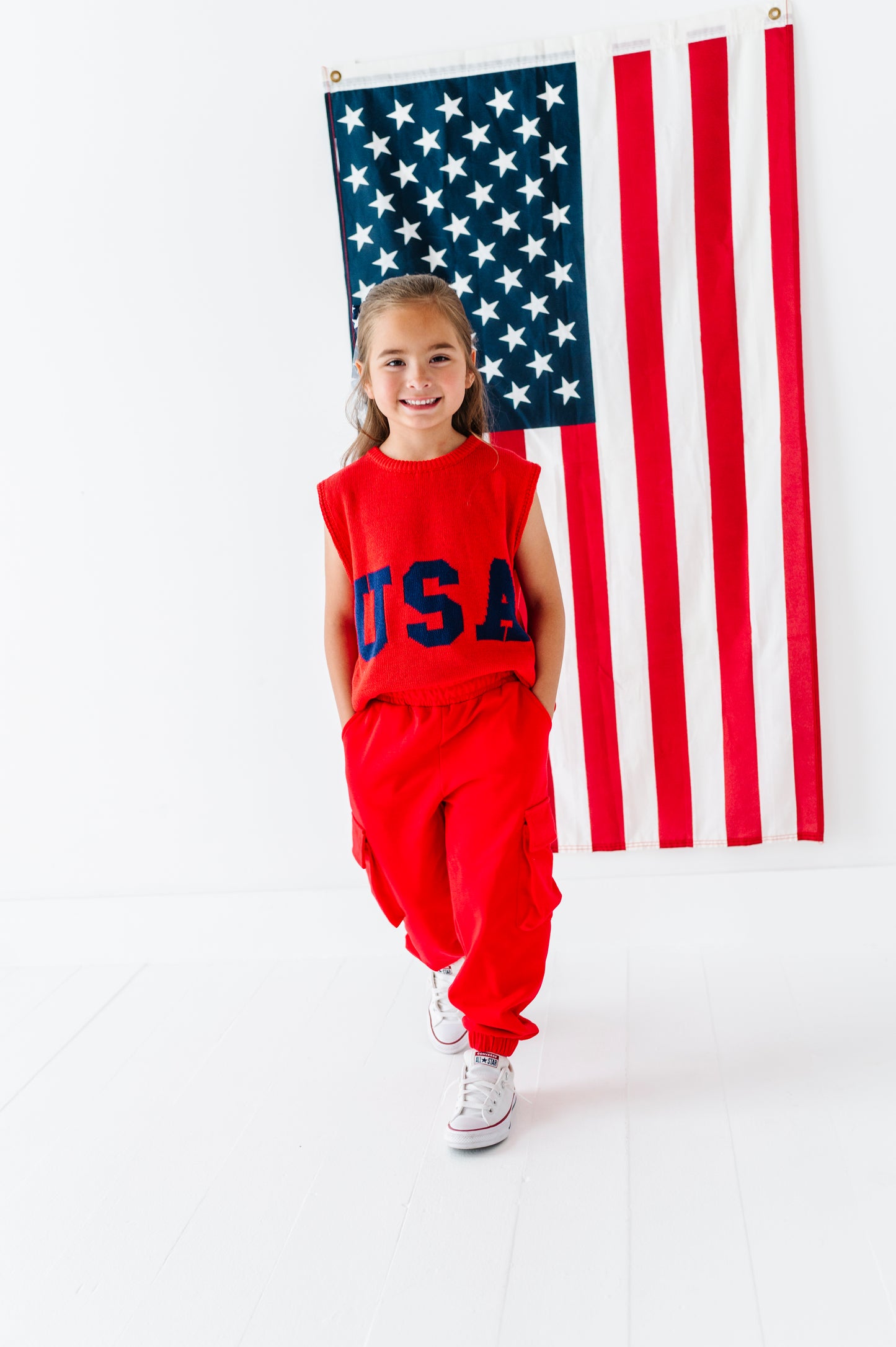 Red cargo pant
