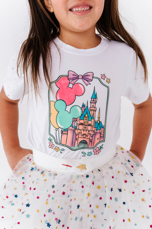 Magical white & silver star tee