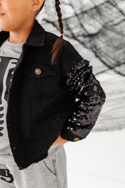 Black Denim Skull Jacket