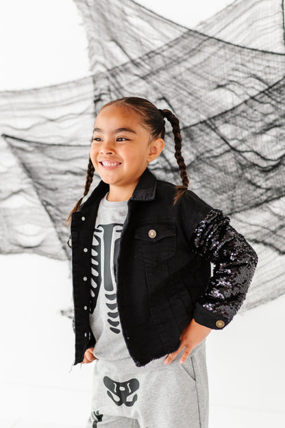 Black Denim Skull Jacket