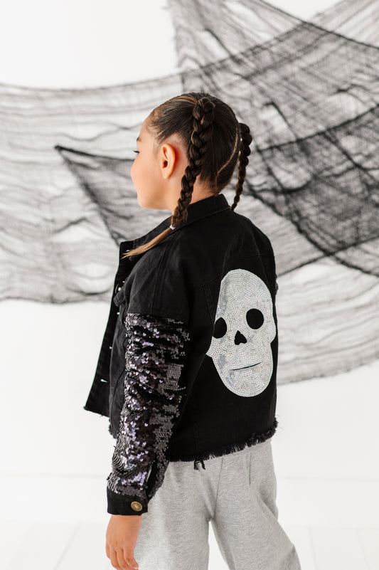 Black Denim Skull Jacket
