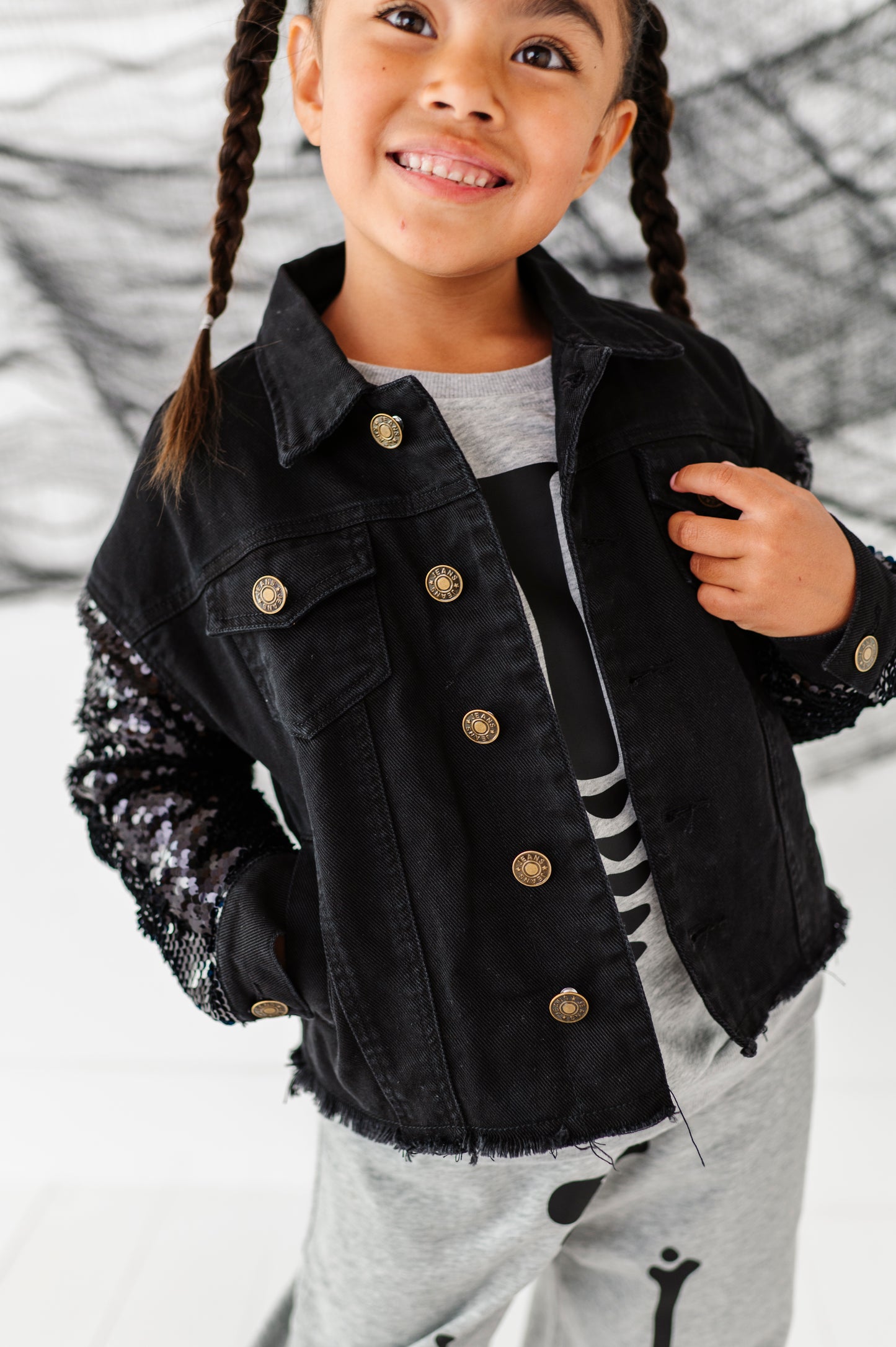 Black Denim Skull Jacket