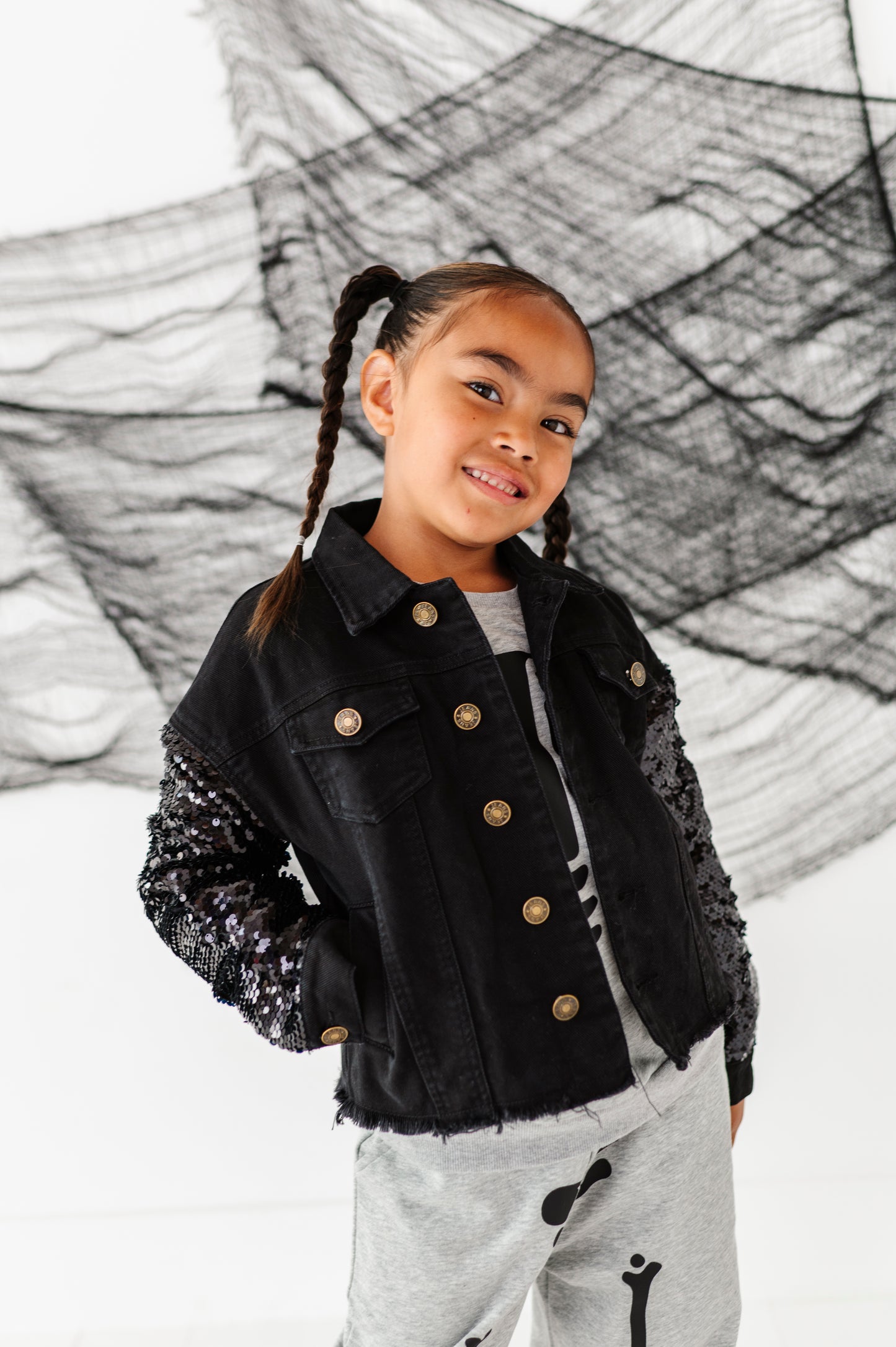 Black Denim Skull Jacket