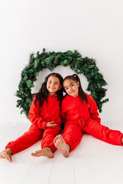 Red Santa Baby jump suit