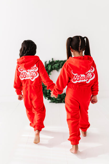 Red Santa Baby jump suit