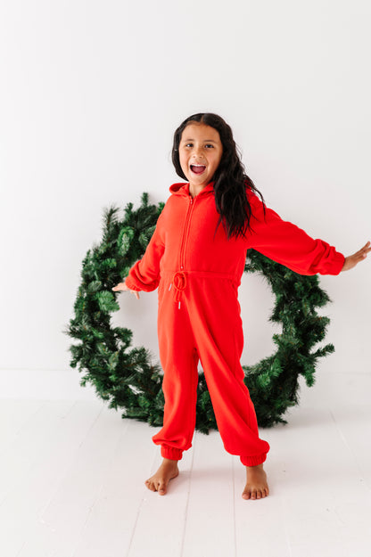 Red Santa Baby jump suit