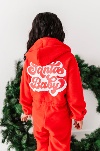 Red Santa Baby jump suit