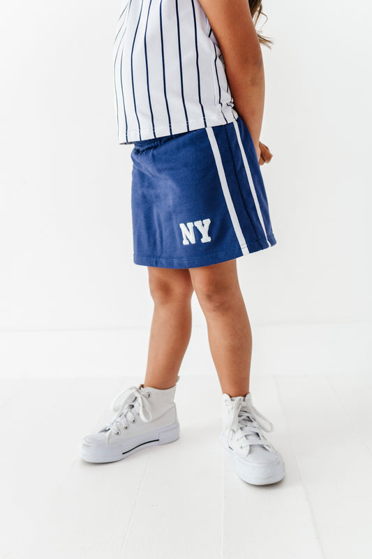 NY navy blue skort