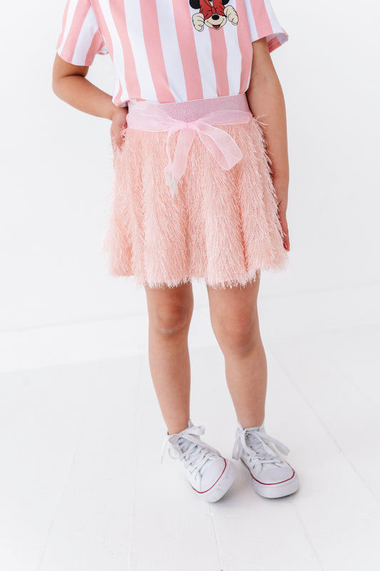 Fluffy pink skort