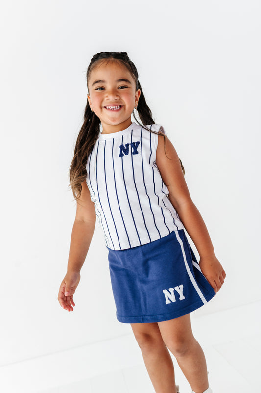 NY navy blue skort
