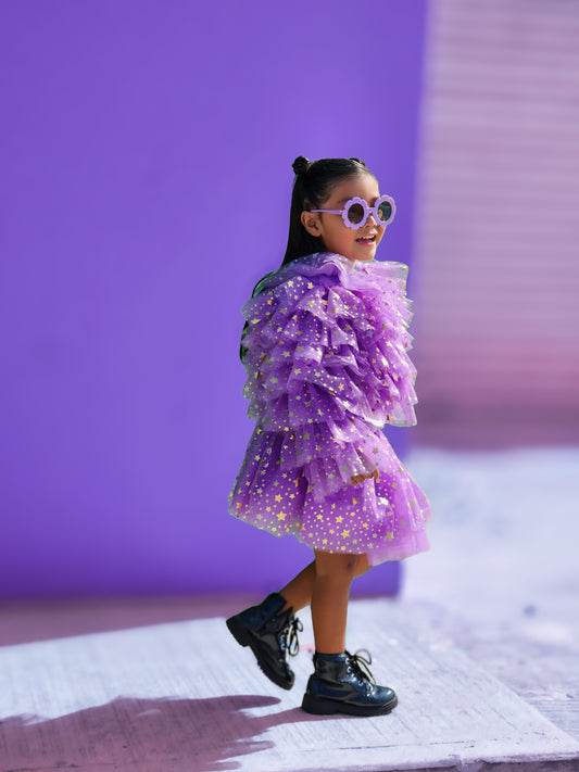 Purple ruffle jacket