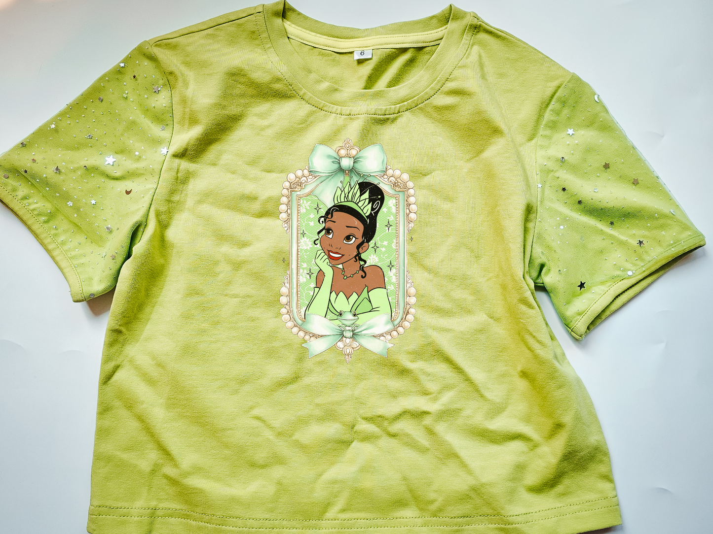 Lime Green & Silver star tee
