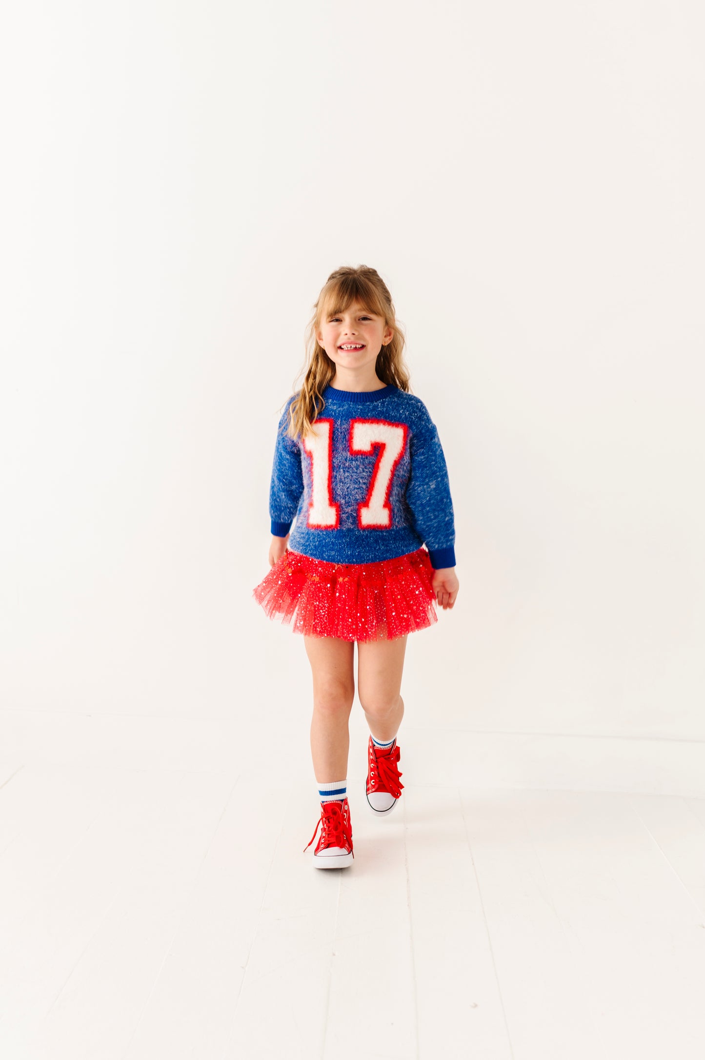 Fuzzy 17 jersey sweater