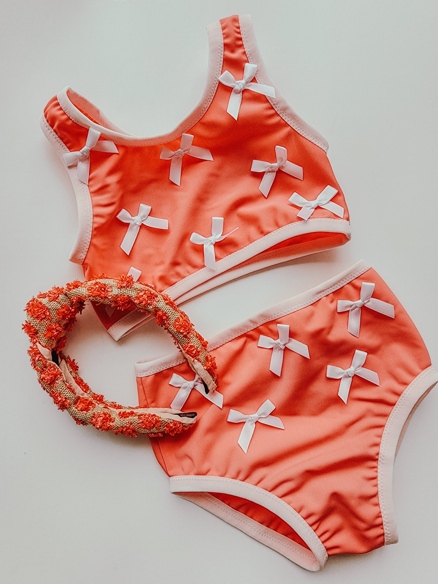 Bright Coral Bow Bikini swimsuit