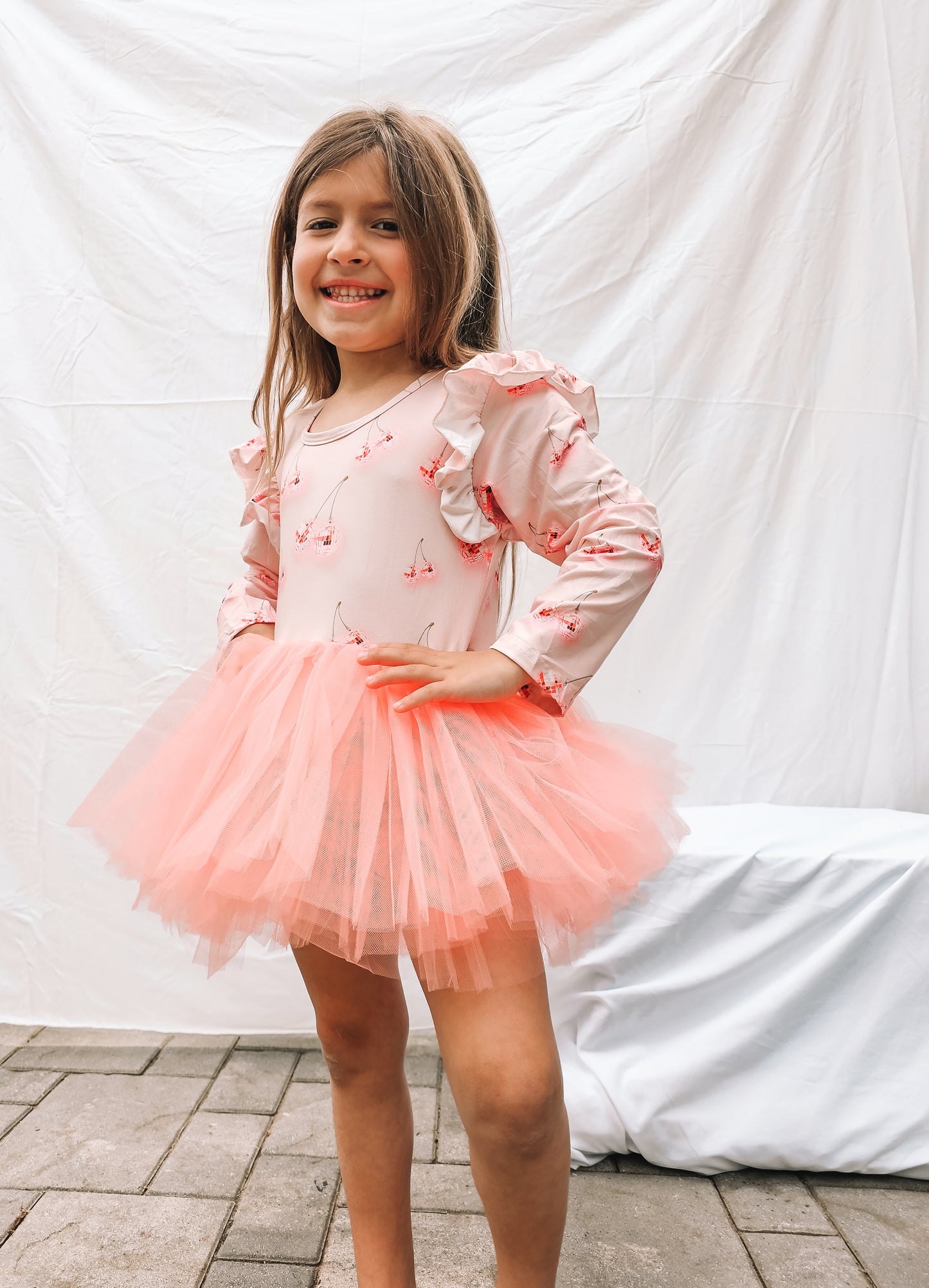 Pink with disco cherries tutu leo