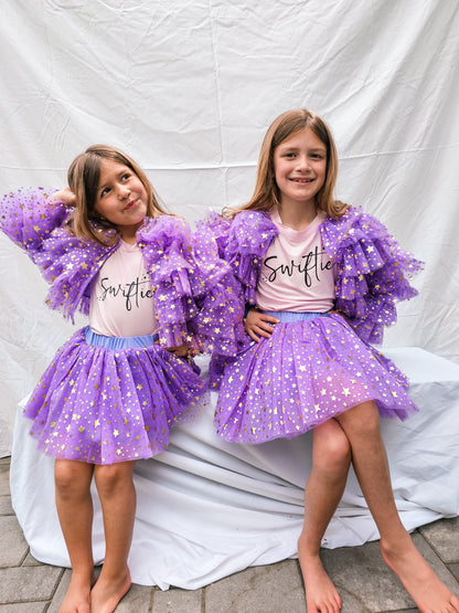 Purple ruffle jacket